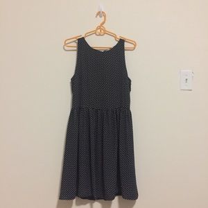 Ann Taylor Loft black polka dot work dress